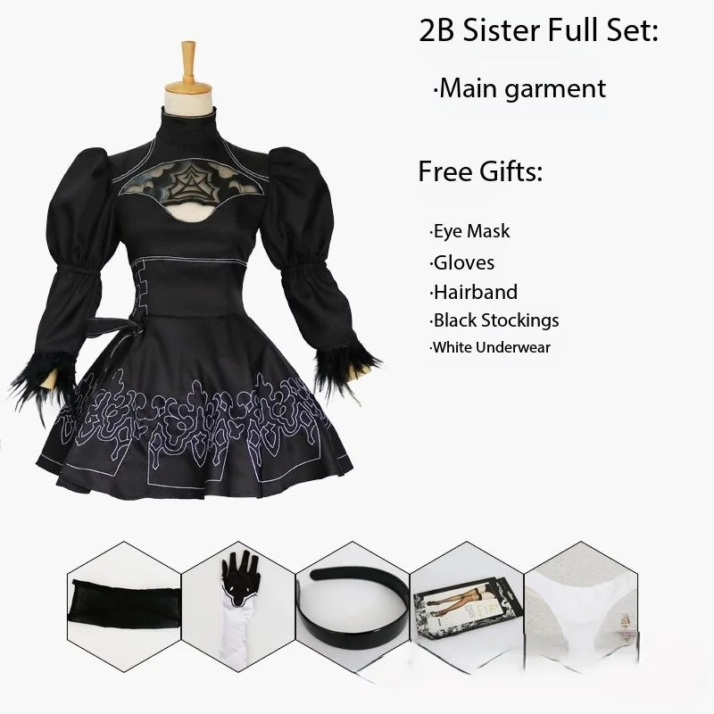 Elaborate Dark Fantasy Gothic Mini Dress with Intricate Embroidery and Puff Sleeves