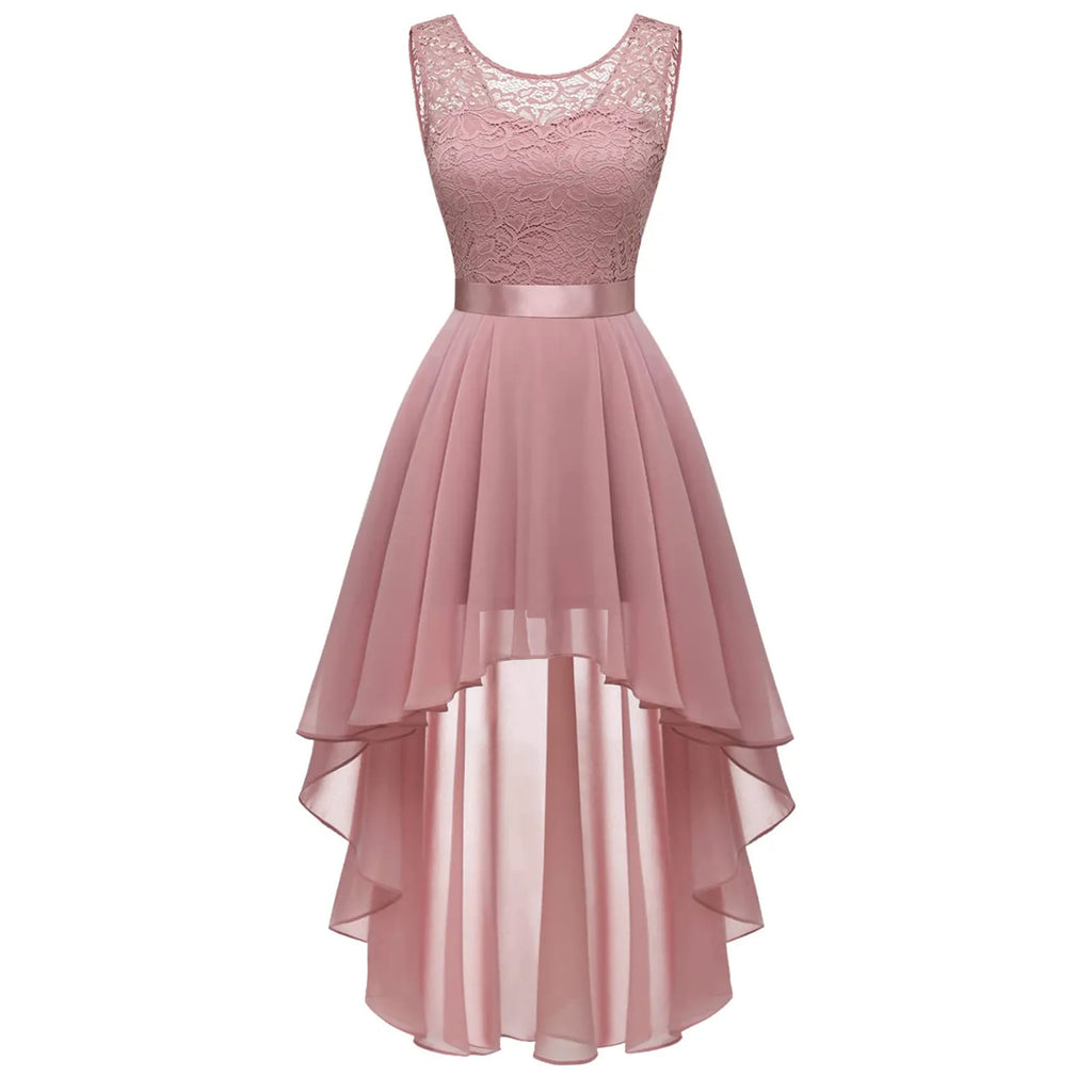 Elegant High-Low Gothic Dress with Anime-Inspired Evening Fashion Style
