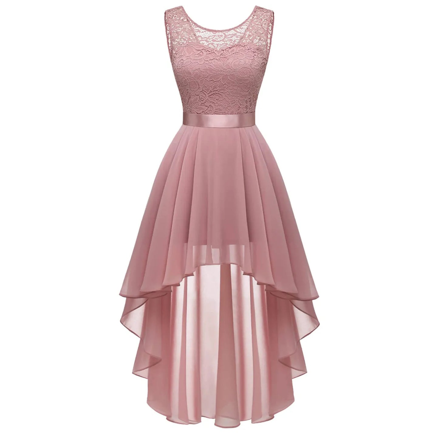 Elegant High-Low Gothic Dress with Anime-Inspired Evening Fashion Style