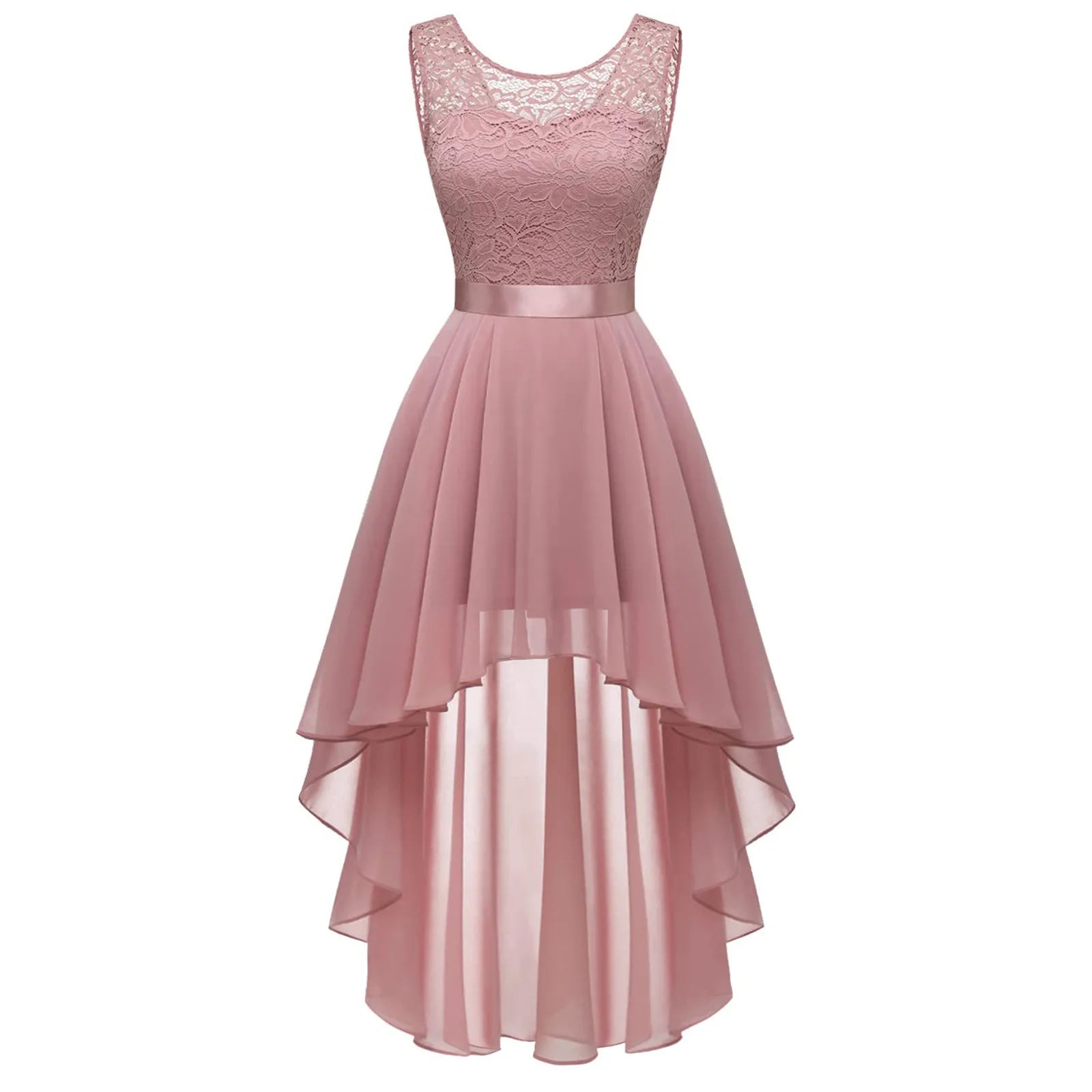 Elegant High-Low Gothic Dress with Anime-Inspired Evening Fashion Style