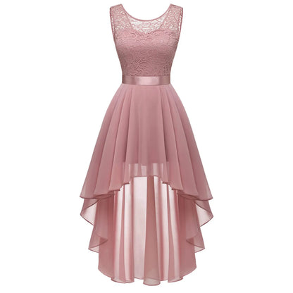 Elegant High-Low Gothic Dress with Anime-Inspired Evening Fashion Style