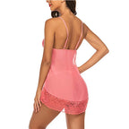 Ethereal Sheer White Mesh Babydoll Set with Halter Neckline and Satin Bow