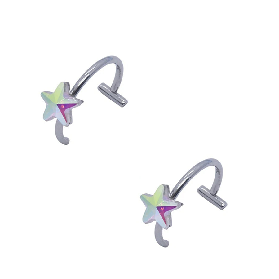 Punk Clip On Lip and Nose Ring Set for Alternative Styling