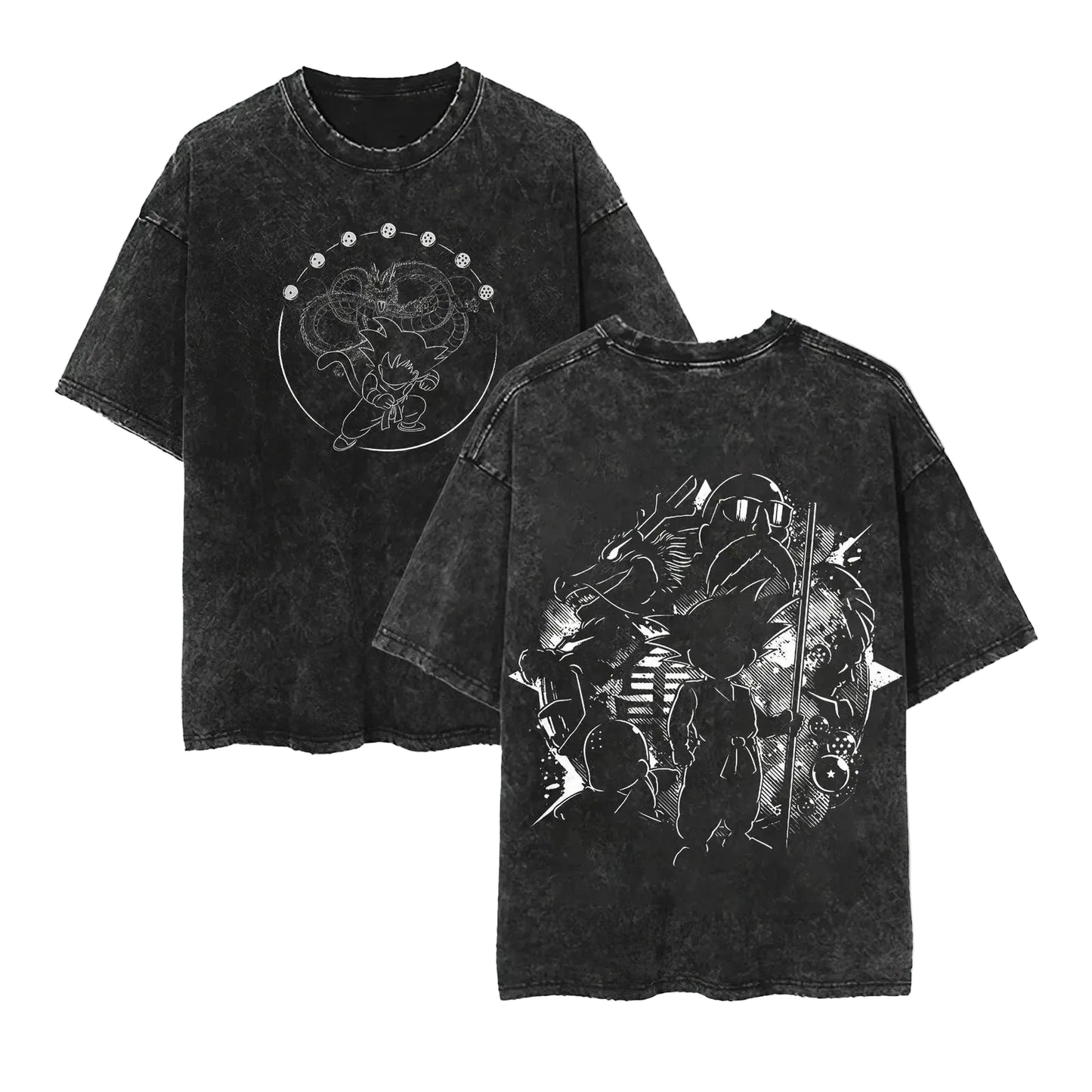 Anime Cyber Mecha Graphic Vintage Washed Oversized Streetwear Cotton Tee