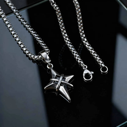 Star Cross Pendant Necklace Gothic Punk Alternative Statement Jewelry