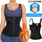 Zip-Front Neoprene Workout Tank and Waist Cincher