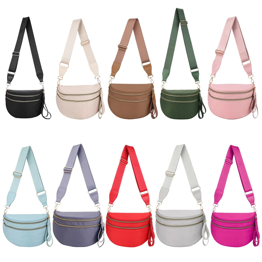 Nylon Sling Crossbody Bag with Adjustable Strap Compact Everyday Design