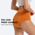 Three-Piece High-Waisted Absorbent Brief Set in Solid Tones