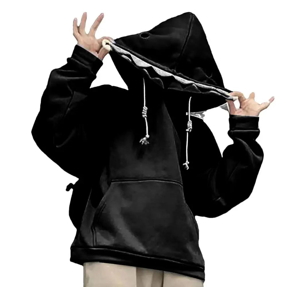 Kawaii Anime Shark Hoodie with Manga-Inspired Oversized Streetwear Design
