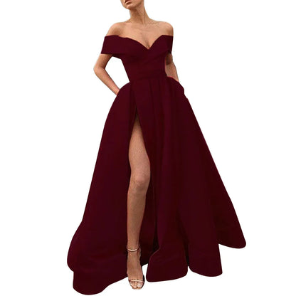 Off Shoulder High Slit Formal Alternative Evening Gown Dress
