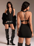 Open Back Mini Dress for Alternative Streetwear Fashion