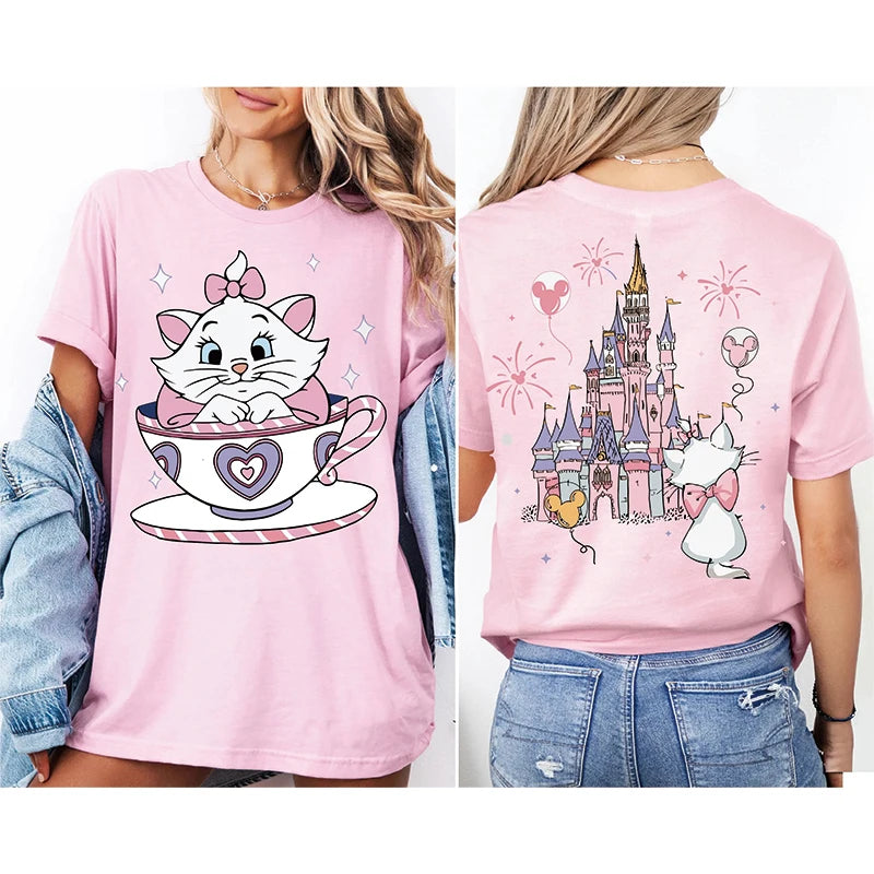 Princess Cat Anime Graphic Soft Cotton Kawaii Casual T-Shirt