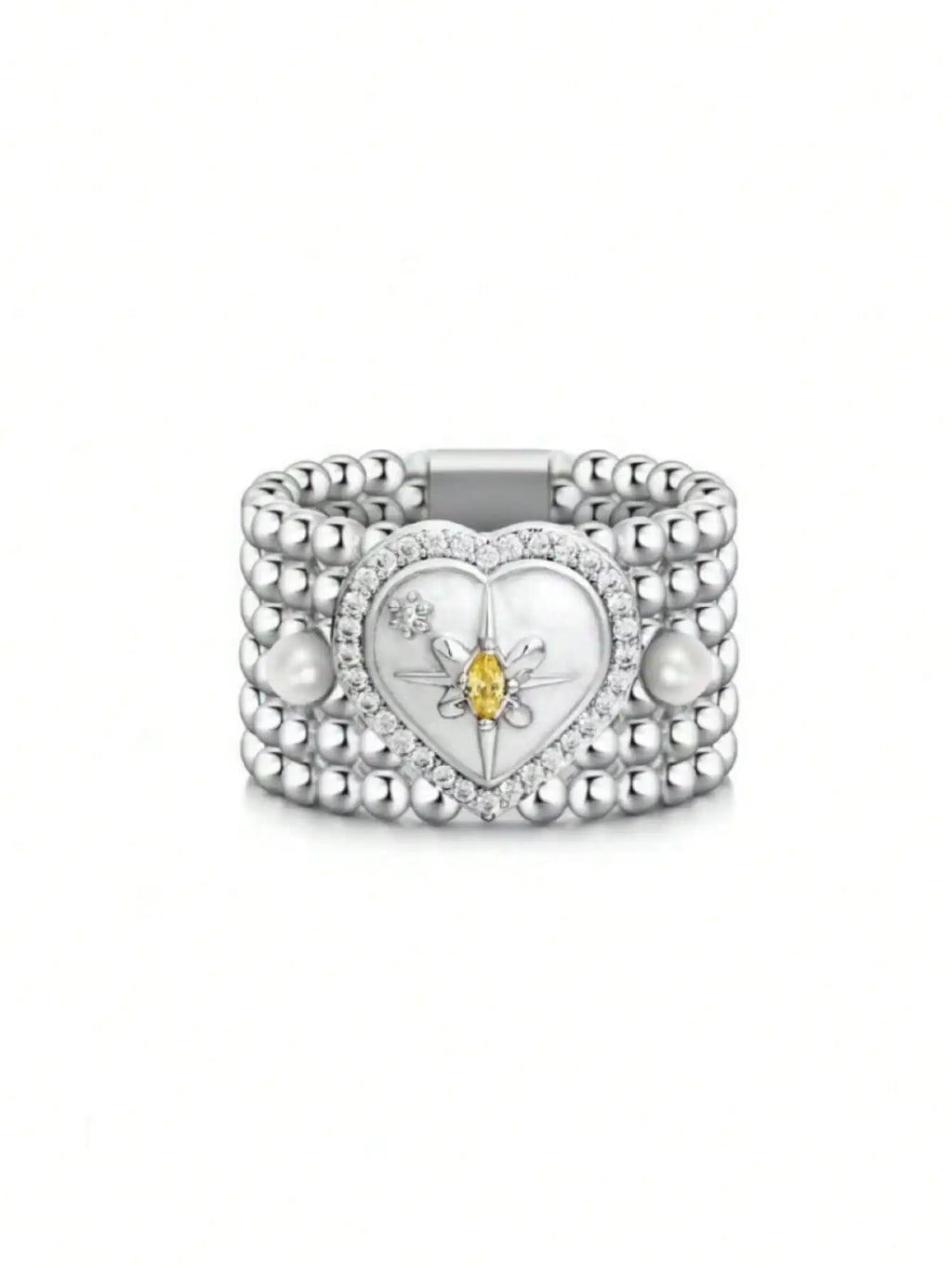 Celestial Oval Cuff Ring with Gothic Star Inspired Statement Design
