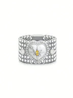 Celestial Oval Cuff Ring with Gothic Star Inspired Statement Design