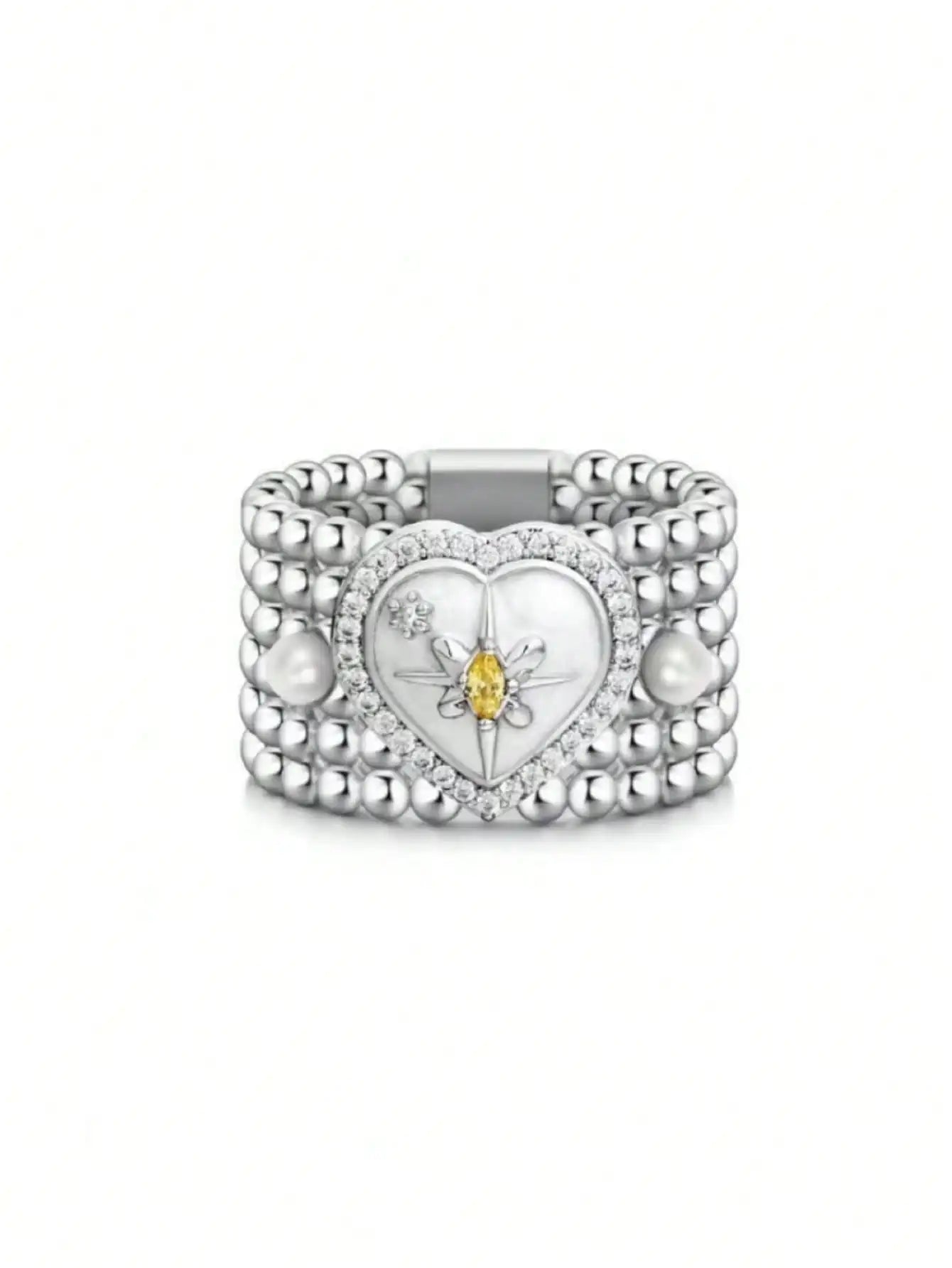 Celestial Oval Cuff Ring with Gothic Star Inspired Statement Design