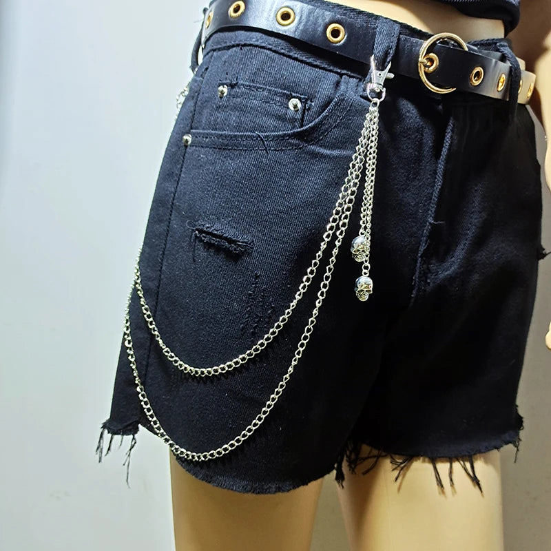 Celestial Layered Wallet Chain with Star Charms for Gothic Punk Styling