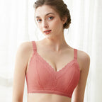 Wire-Free Jacquard Maternity Nursing Bra with Front-Drop Clips