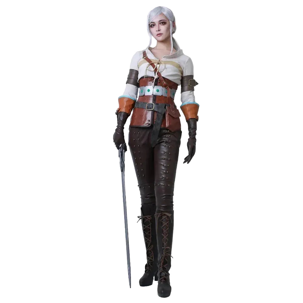 Women's Utility-Inspired Costume Set with Buckled Harness Details, Gloves and Waist Pouches