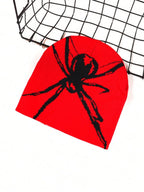 Abstract Spider Graphic Acrylic Knit Beanie for Modern Streetwear Casual Winter Fashion Style