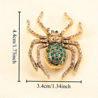 Baroque Gothic Spider Brooch Pin with Intricate Statement Insect Design Accent