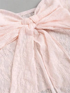 Lace Halter Crop Top with Bow Detail and Slim Fit Streetwear Camisole Design