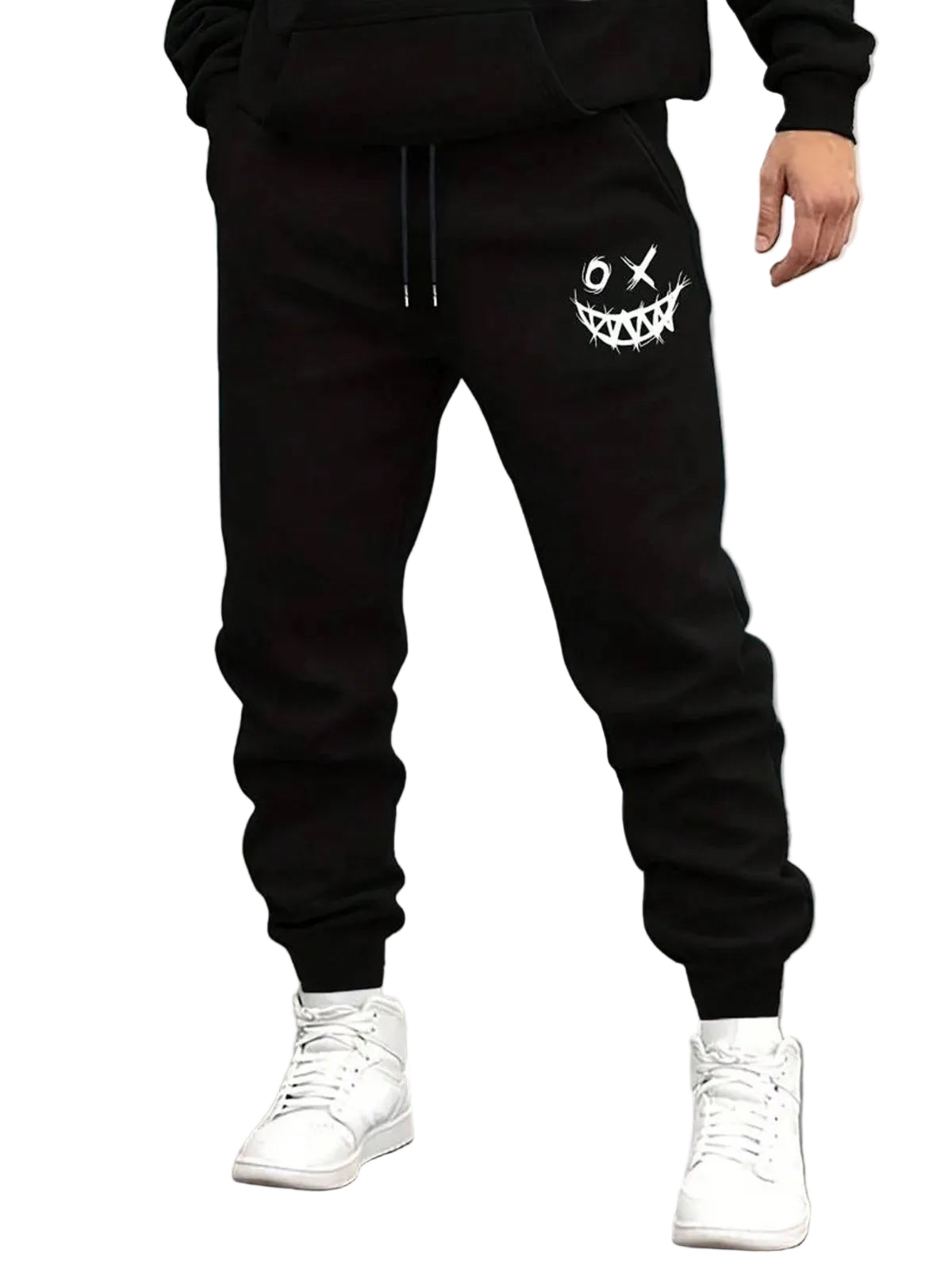 Men's Loose Fit Fleece Jogger Sweatpants with Drawstring Waist Streetwear Casual Everyday Style