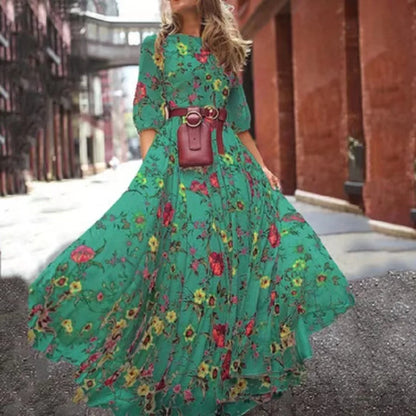 Vintage Floral Gothic Lolita Inspired Cottagecore Maxi Dress
