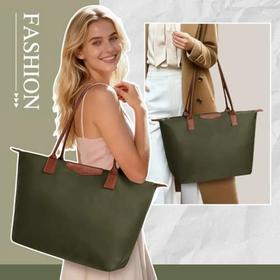 Minimal Hobo Tote Shoulder Bag with Foldable Everyday Carry Design