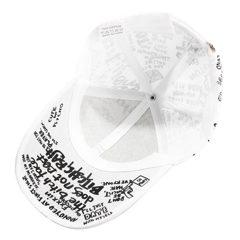 Abstract Graphic Print Adjustable Baseball Cap for Contemporary Streetwear Everyday Casual Fashion Style