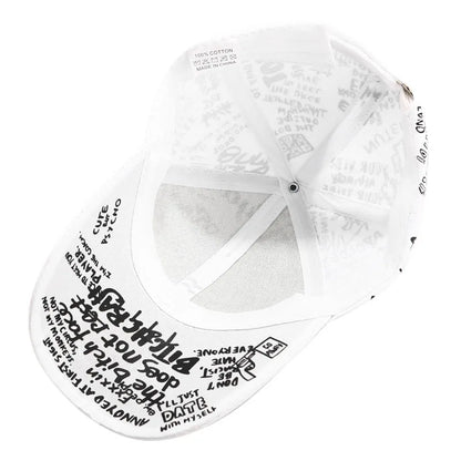 Abstract Graphic Print Adjustable Baseball Cap for Contemporary Streetwear Everyday Casual Fashion Style