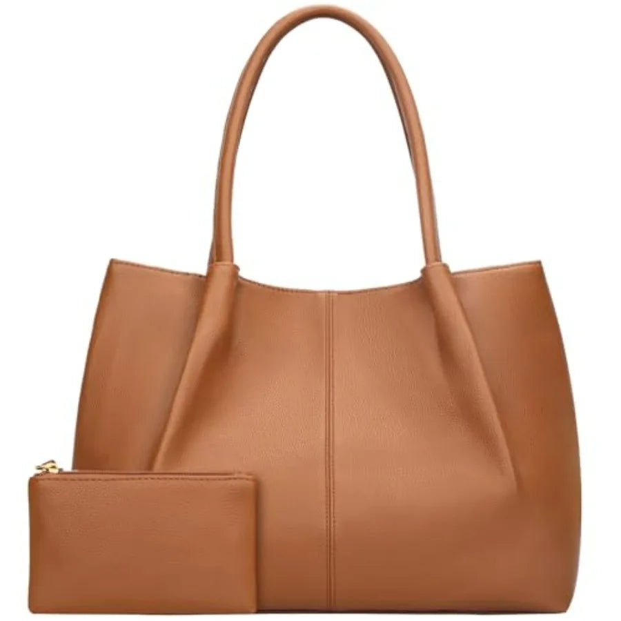 Minimal Large Capacity Tote Shoulder Bag with Clean Structured Design