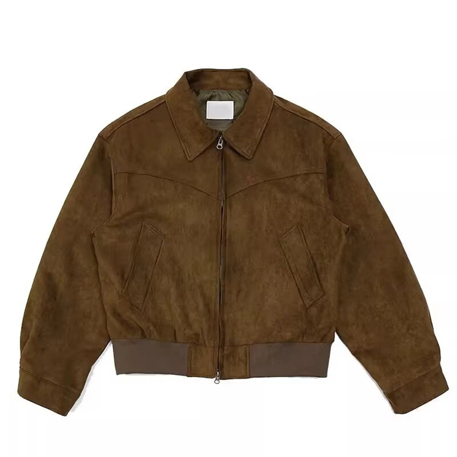 Men's Vintage-Inspired Cropped Zip Jacket with Relaxed Workwear Silhouette