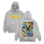 Comic Style Graphic Hoodie with Oversized Streetwear Fit and Back Print