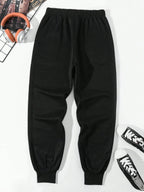 Men's Loose Fit Fleece Jogger Sweatpants with Drawstring Waist Streetwear Casual Everyday Style
