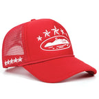 Printed Mesh Trucker Cap Adjustable Curved Brim Casual Streetwear Outdoor Hat