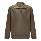 Men's Stand Collar Button Detail Relaxed Knit Streetwear Sweater Pullover