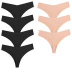 Seven-Piece Seamless V-Front Thong Set in Vibrant Jewel Tones