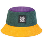 Embroidered Bucket Hat with Contrast Brim for Casual Outdoor Streetwear Everyday Fashion Style