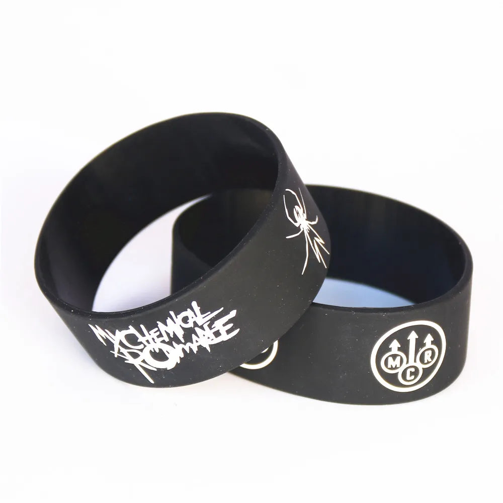 Alternative Graphic Silicone Wristband for Punk and Scene Fashion Styling