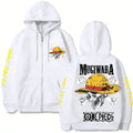 Pirate Adventure Zip Hoodie with Manga Streetwear Aesthetic