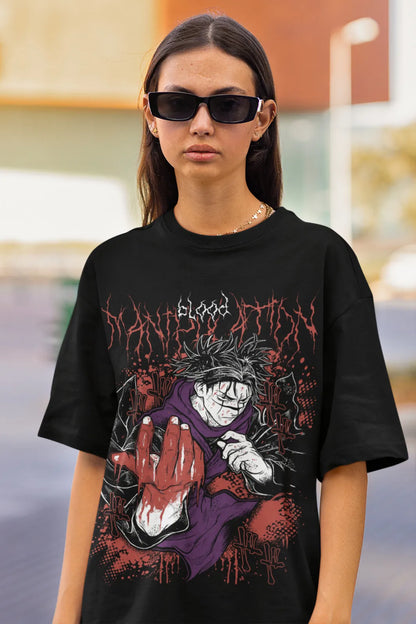 Dark Fantasy Anime Goth Streetwear Oversized Graphic Cotton T-Shirt