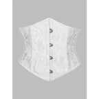 Elegant White Floral Jacquard Underbust Corset Waist Cincher