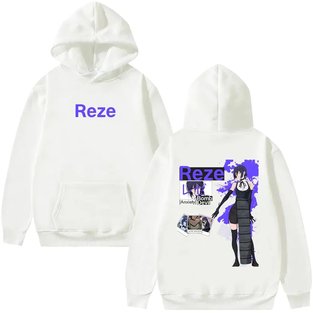 Anime Graphic Oversized Hoodie with Retro Manga Character Artwork