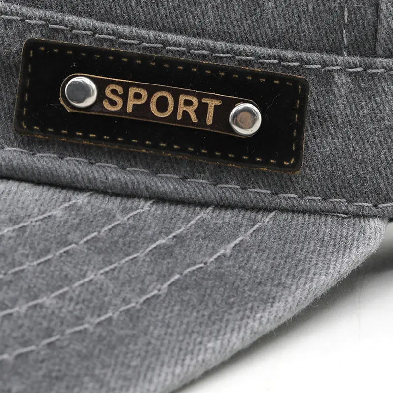 Classic Cotton Military Style Flat Top Cap for Casual Travel and Everyday Outdoor Wear