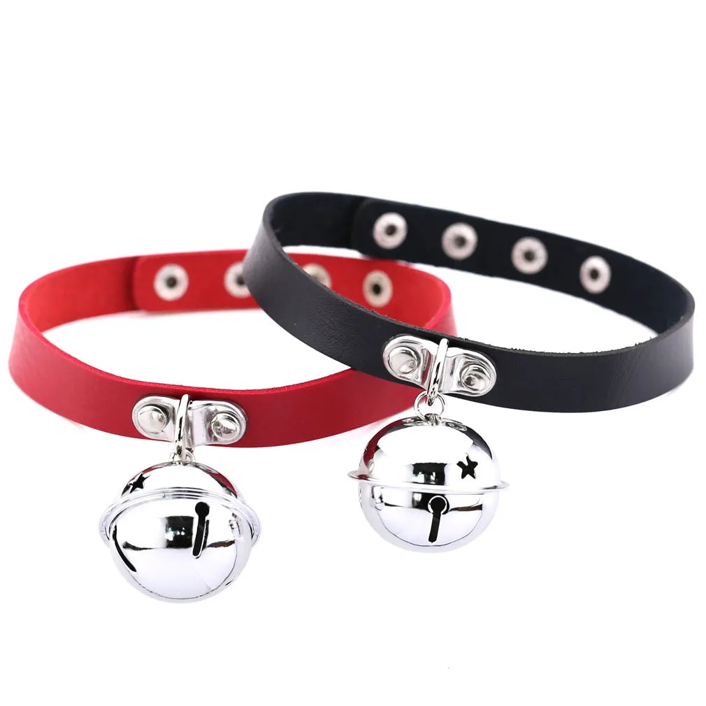 Alternative Bell Pendant Collar Choker Necklace for Gothic Punk Fashion