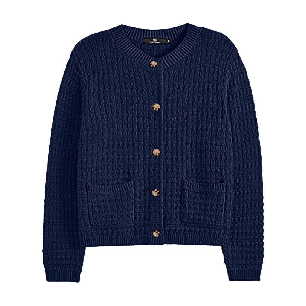 Women's Button Front Knit Cardigan Sweater with Relaxed Everyday Silhouette