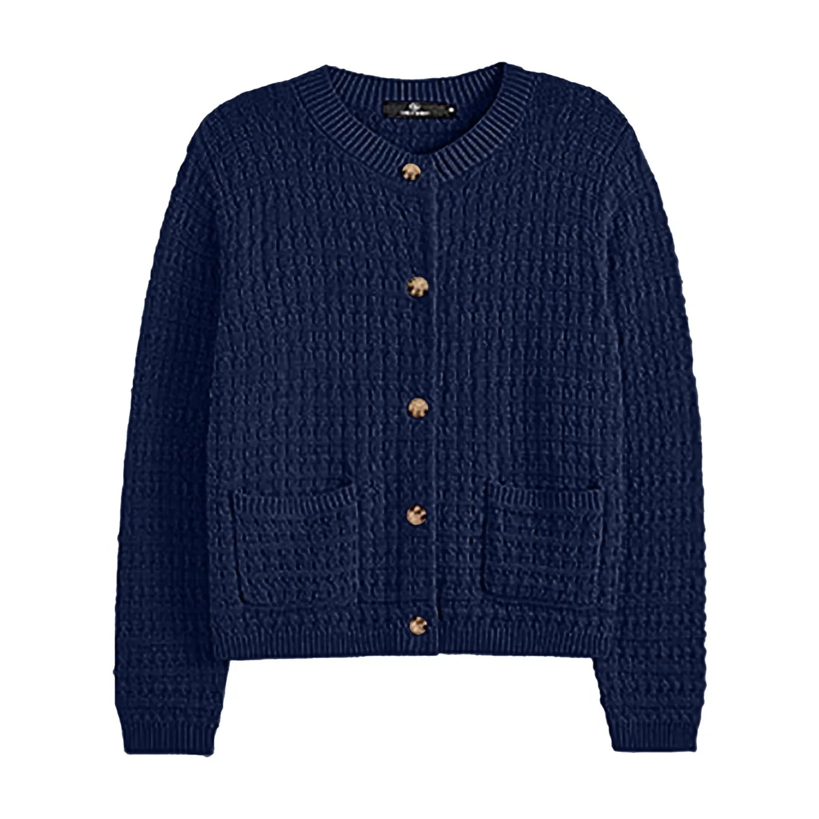 Women's Button Front Knit Cardigan Sweater with Relaxed Everyday Silhouette