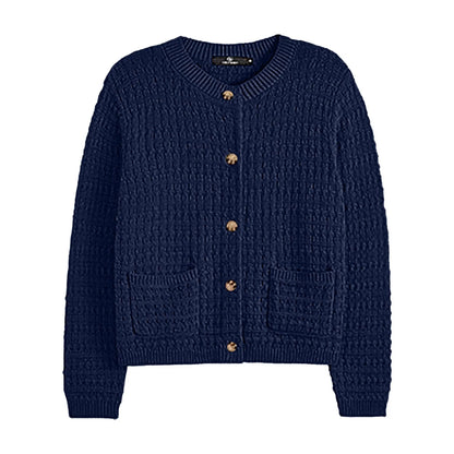 Women's Button Front Knit Cardigan Sweater with Relaxed Everyday Silhouette