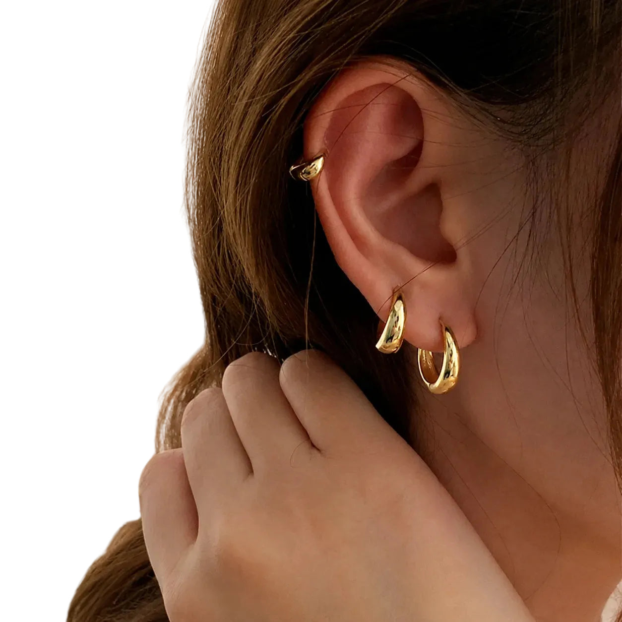 Minimalist Huggie Hoop Earring Set Alternative Everyday Fashion Jewelry