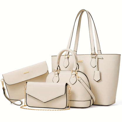 Multi Piece Structured Handbag Set with Coordinated Everyday Carry